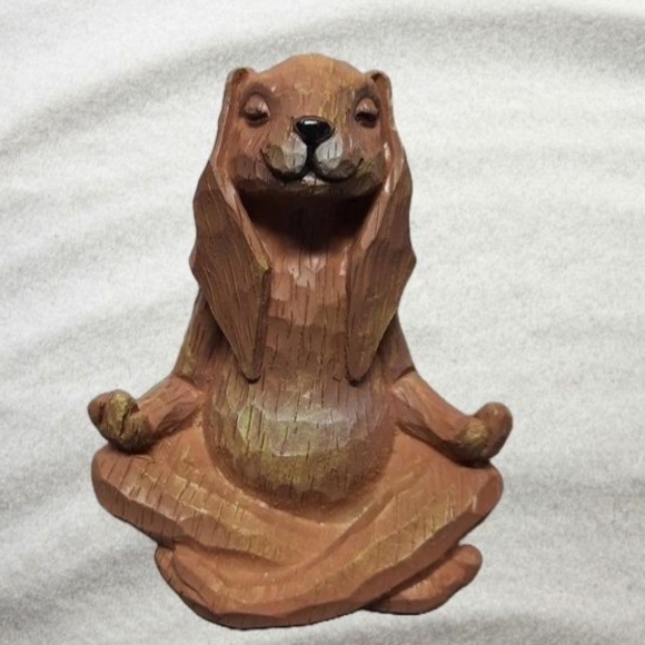 Meditating Rabbit Figurine Statue - Picture 1 of 3